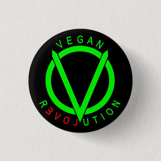 Vegan Revolution Button Pin