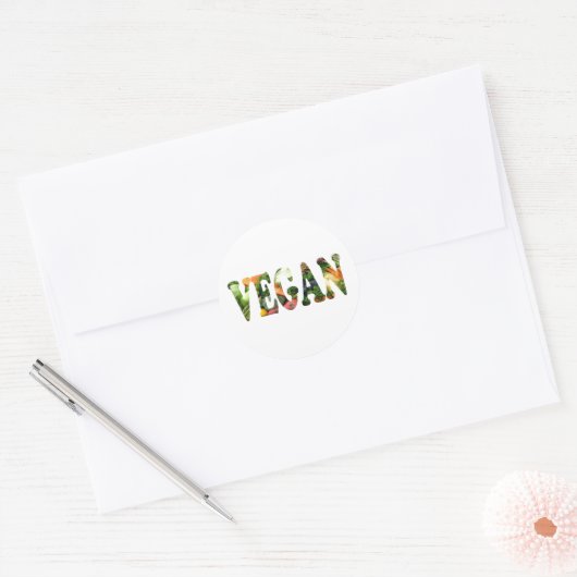 Vegan Ronde Sticker (Envelop)