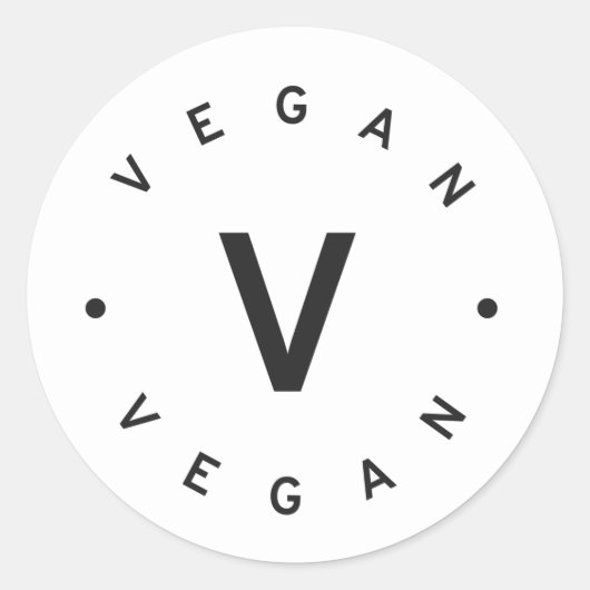 Vegan Ronde Sticker (Voorkant)