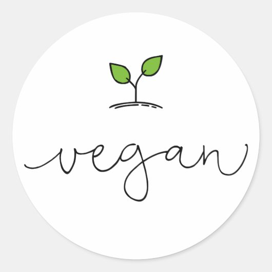 Vegan Ronde Sticker (Voorkant)
