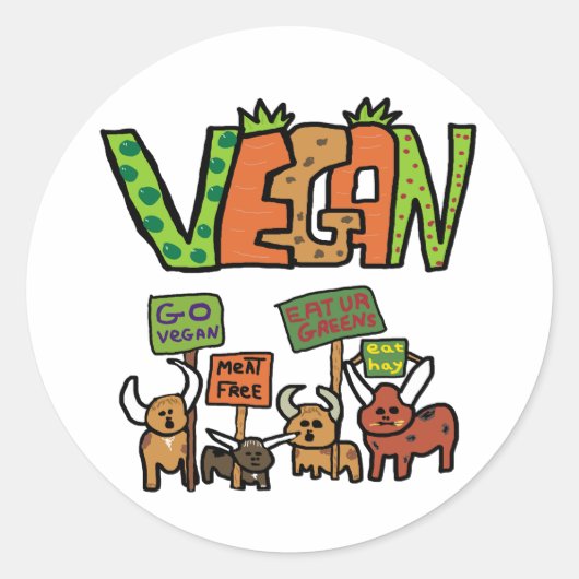 Vegan Ronde Sticker (Voorkant)