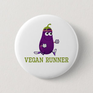 Vegan Runner Aubergine Ronde Button 5,7 Cm