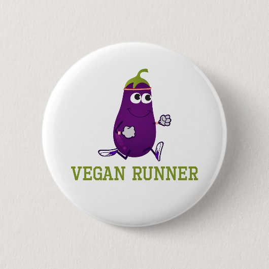 Vegan Runner Aubergine Ronde Button 5,7 Cm (Voorkant)