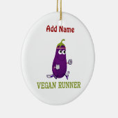 Vegan Runner Eggplant Keramisch Ornament (Rechts)