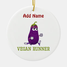 Vegan Runner Eggplant Keramisch Ornament