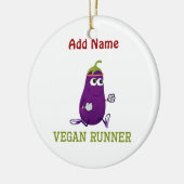 Vegan Runner Eggplant Keramisch Ornament (Links)