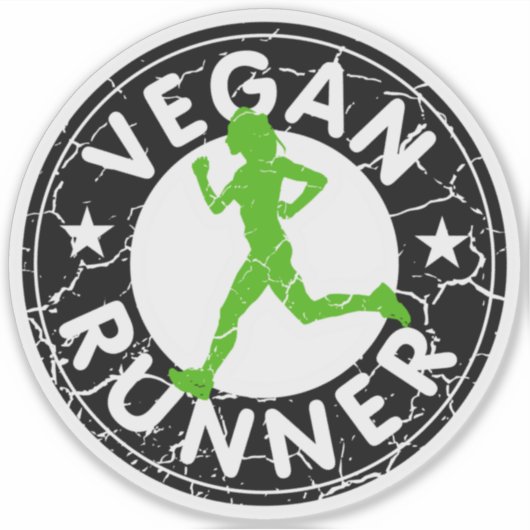 Vegan Runner, Fitness Sticker (Voorkant)