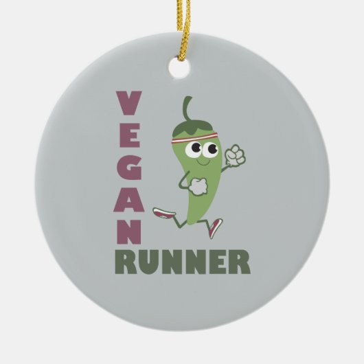 Vegan Runner - Runner Pepper Keramisch Ornament (Voorkant)
