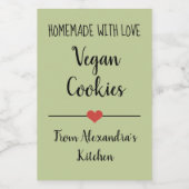Vegan sage groene koekjes voedselcontainer etiket (Enkel label)