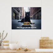 VEGAN SAUSAGE ROCKS - FUN POSTER (Keuken)