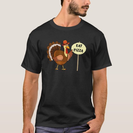 Vegan Save a Turkey Eat Pizza Thanksgiving T-shirt (Voorkant)
