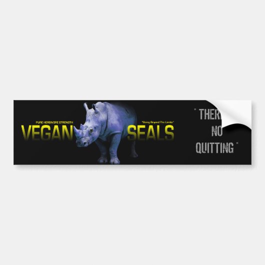 VEGAN SEALS LOGO, ER IS GEEN VERGETEN BUMPERSTICKER (Voorkant)
