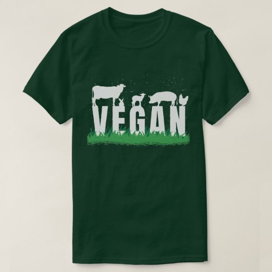 Vegan Silhouette Veggie Koe Pig Premium T-shirt (Design voorkant)