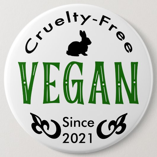 Vegan since [add your own date] ronde button 6,0 cm (Voorkant)