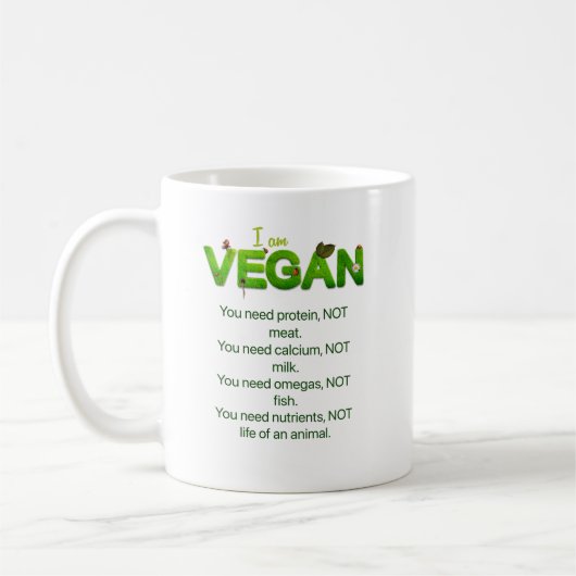 Vegan slogan cup. koffiemok (Links)