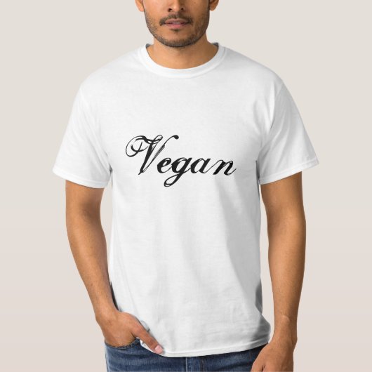 Vegan Slogan. Zwart-wit. Personaliseer T-shirt (Voorkant)