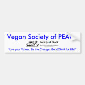 Vegan Society of PEACE-logo-bumpersticker Bumpersticker (Voorkant)