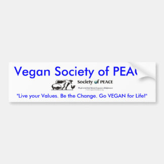 Vegan Society of PEACE-logo-bumpersticker Bumpersticker