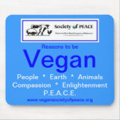 Vegan Society of PEACE mousepad Muismat (Voorkant)