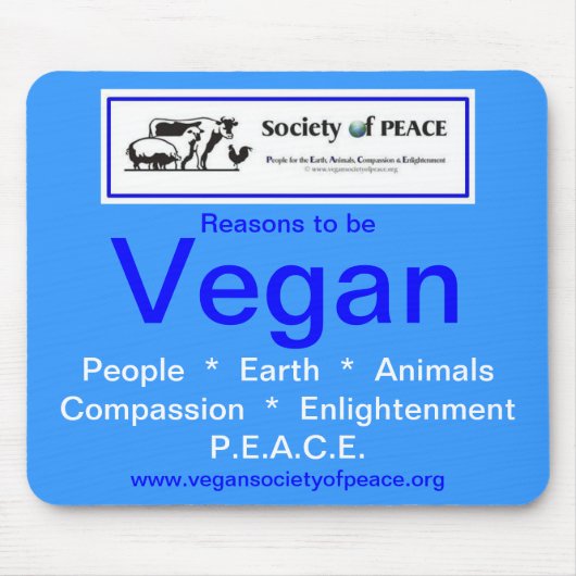 Vegan Society of PEACE mousepad Muismat (Voorkant)