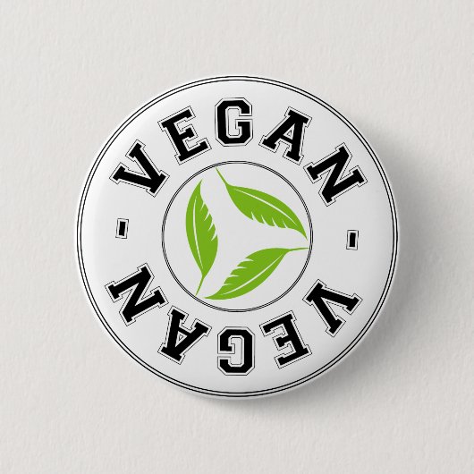 Vegan Sports Logo Ronde Button 5,7 Cm (Voorkant)