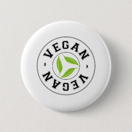Vegan Sports Logo Ronde Button 5,7 Cm (Voorkant)