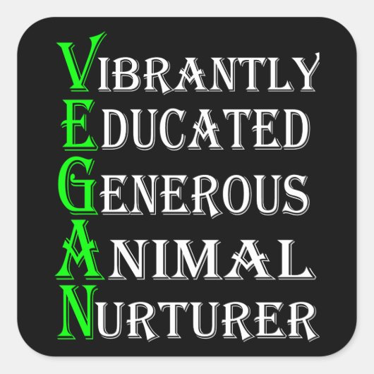 Vegan Sticker for Dierenvrienden, Vegan (Voorkant)