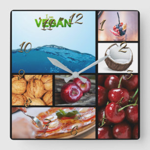 Vegan store vierkante klok