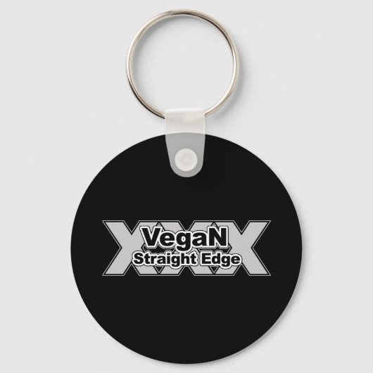 Vegan Straight Edge Black Sleutelhanger (Voorkant)