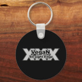 Vegan Straight Edge Black Sleutelhanger (Voorkant)