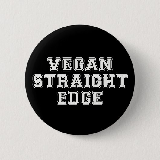 Vegan Straight Edge Ronde Button 5,7 Cm (Voorkant)