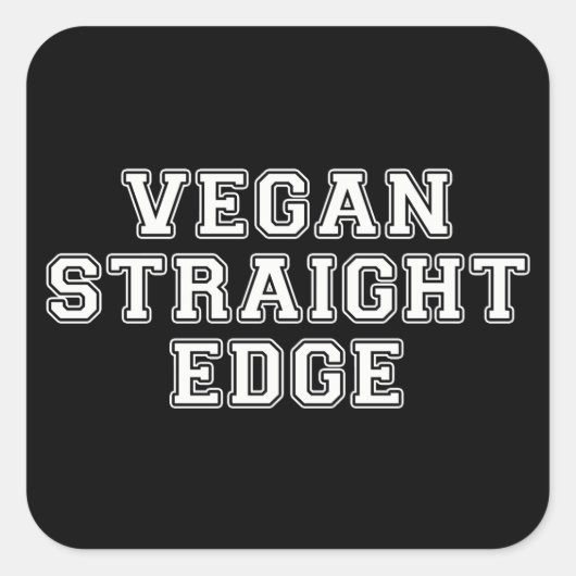 Vegan Straight Edge Vierkante Sticker (Voorkant)