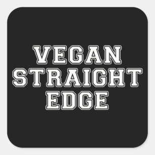 Vegan Straight Edge Vierkante Sticker