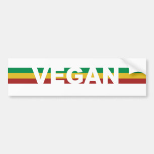 Vegan Stripes Rasta Bumpersticker