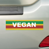 Vegan Stripes Rasta Bumpersticker (Op auto)