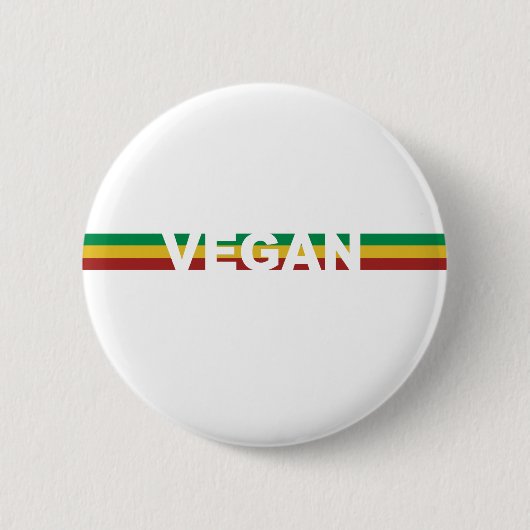 Vegan Stripes Rasta Ronde Button 5,7 Cm (Voorkant)