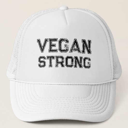 Vegan Strong Grungy Typografie Trucker Pet (Voorkant)
