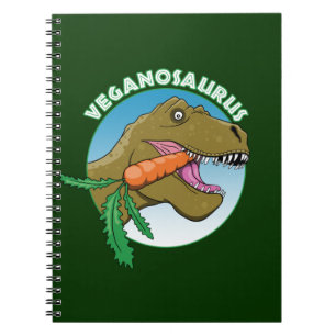 Vegan T-Rex - Veganism Humor Notitieboek