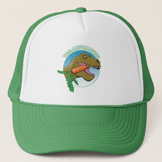 Vegan T-Rex - Veganism Humor Trucker Pet (Voorkant)