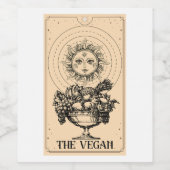 Vegan Tarot Wizard Aesthetische Sublimation Wijn Etiket (Enkel label)