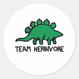 Vegan Team Herbivore Cute en Funny Dinosaur Ronde Sticker