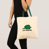 Vegan Team Herbivore Cute en Funny Dinosaur Tote Bag (Voorkant (product))