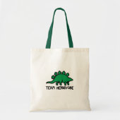 Vegan Team Herbivore Cute en Funny Dinosaur Tote Bag (Voorkant)