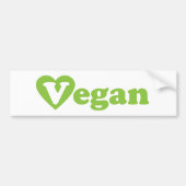 Vegan Text Green Heart Bumpersticker (Voorkant)