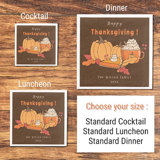 Vegan Thanksgiving bruin papier servet