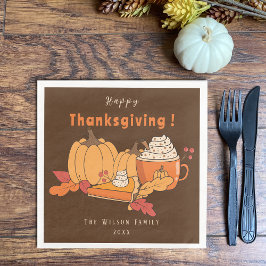 Vegan Thanksgiving bruin papier servet