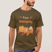Vegan Thanksgiving Bruin Unisex T-shirt (Voorkant)