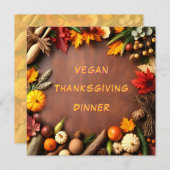Vegan Thanksgiving Dinner Kaart (Voorkant / Achterkant)