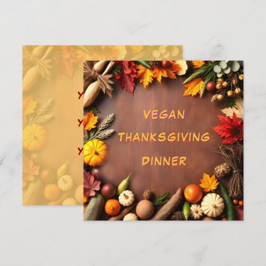 Vegan Thanksgiving Dinner Kaart (Voorkant / Achterkant)