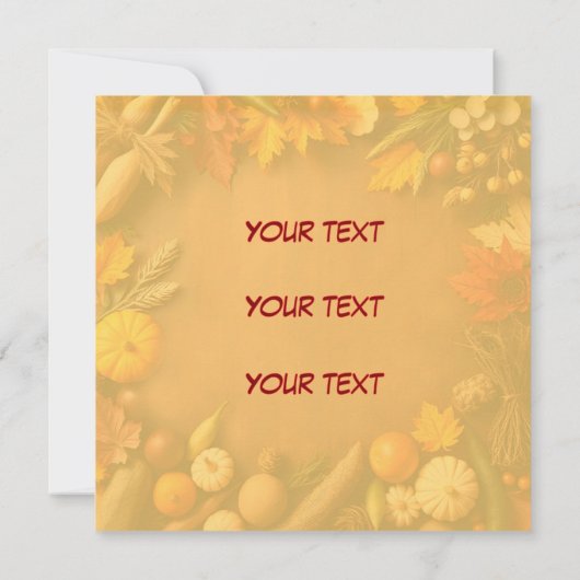 Vegan Thanksgiving Dinner Kaart (Achterkant)